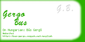 gergo bus business card