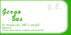 gergo bus business card